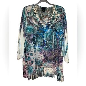 Lane Bryant Women Sheer 3/4 Sleeve Blouse Women